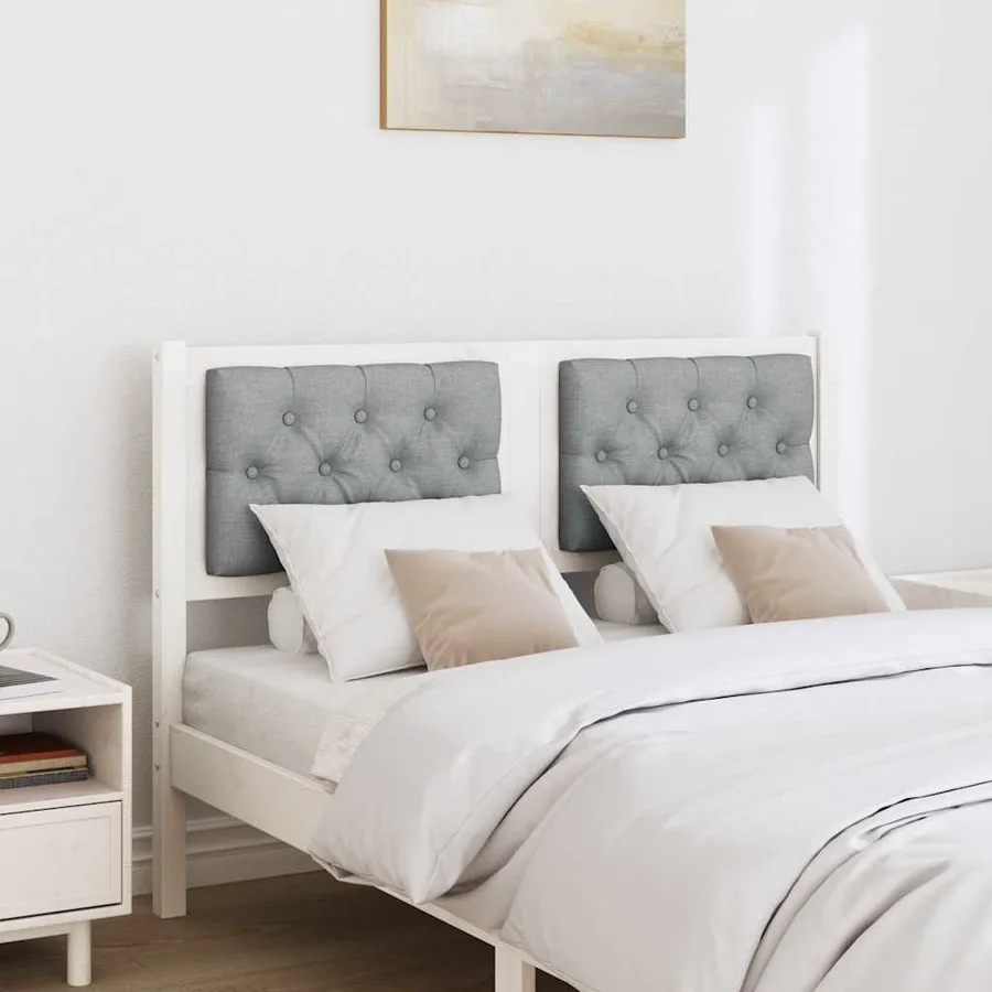 Tête de lit Autre Blanc et gris clair 120 cm Bois massif en pin - 3