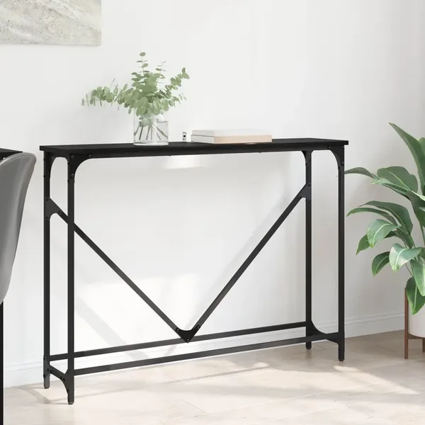 Table console Chêne noir 102 x 23 x 75 cm Bois d'ingénierie