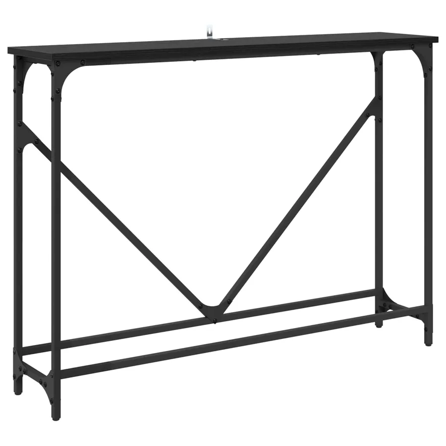Table console Chêne noir 102 x 23 x 75 cm Bois d'ingénierie - 2