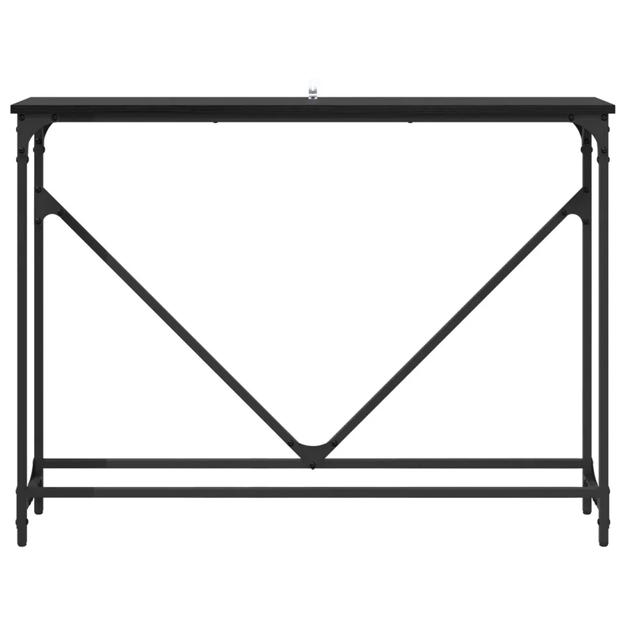 Table console Chêne noir 102 x 23 x 75 cm Bois d'ingénierie - 5