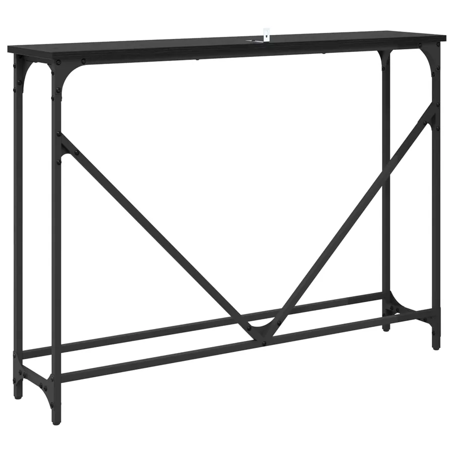 Table console Chêne noir 102 x 23 x 75 cm Bois d'ingénierie - 7