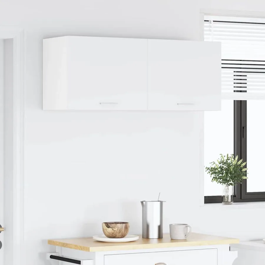 Armoire suspendue 2 pcs Blanc 50 x 31 x 40 cm Bois d'ingénierie - 4