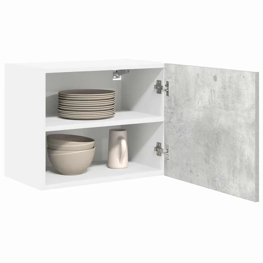 Armoire suspendue 2 pcs Gris béton et Blanc 50 x 31 x 40 cm - 3