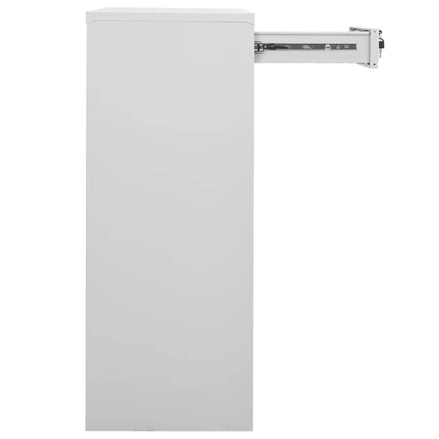 Armoire de bureau Gris clair 90x40x102 cm Acier - 4