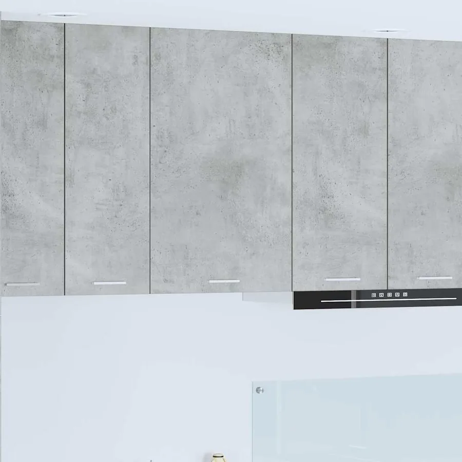 Armoire suspendue Gris béton et Blanc 50 x 31 x 80 cm