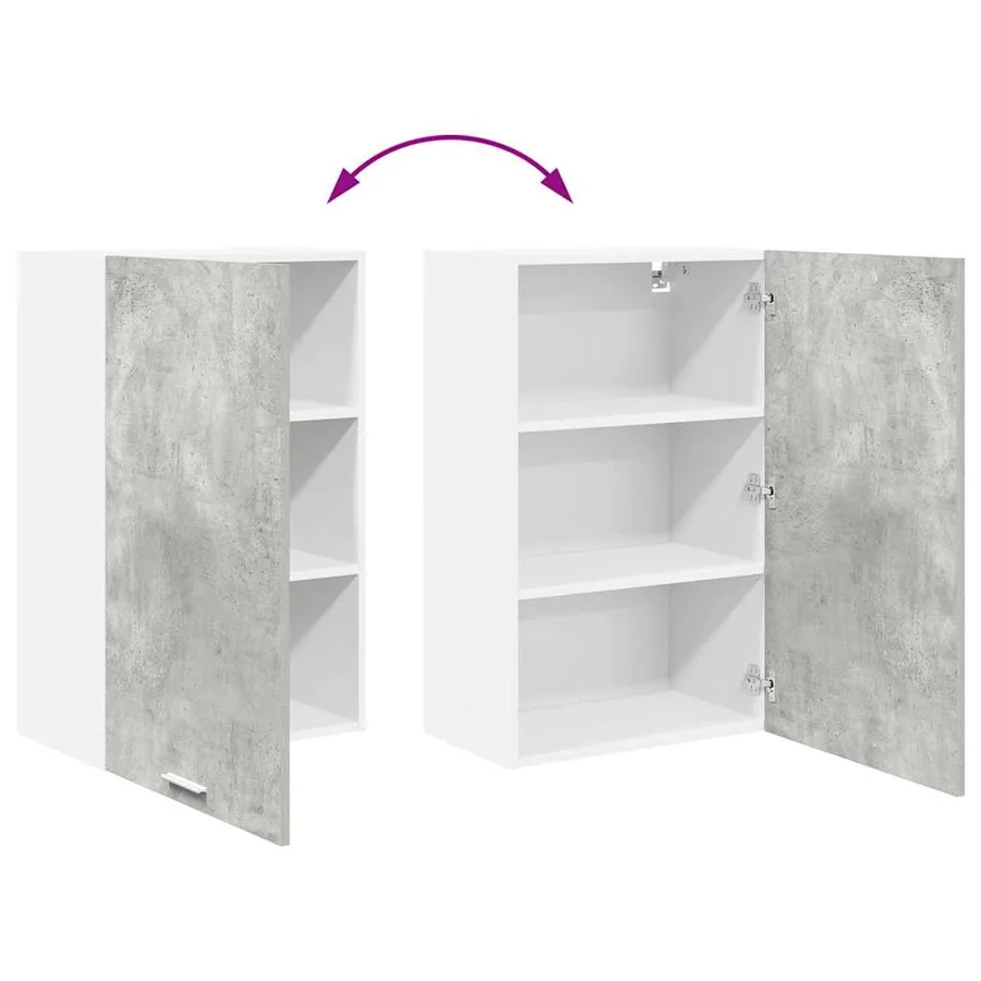 Armoire suspendue Gris béton et Blanc 50 x 31 x 80 cm - 11