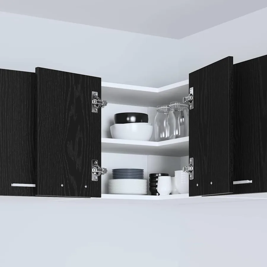 Armoire suspendue Chêne noir et Blanc 57 x 57 x 40 cm - 4