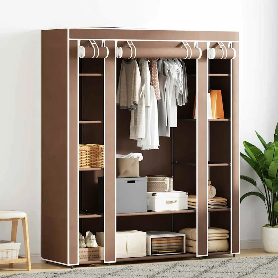 Armoire avec compartiments et tiges 45 x 150 x 176 cm Marron