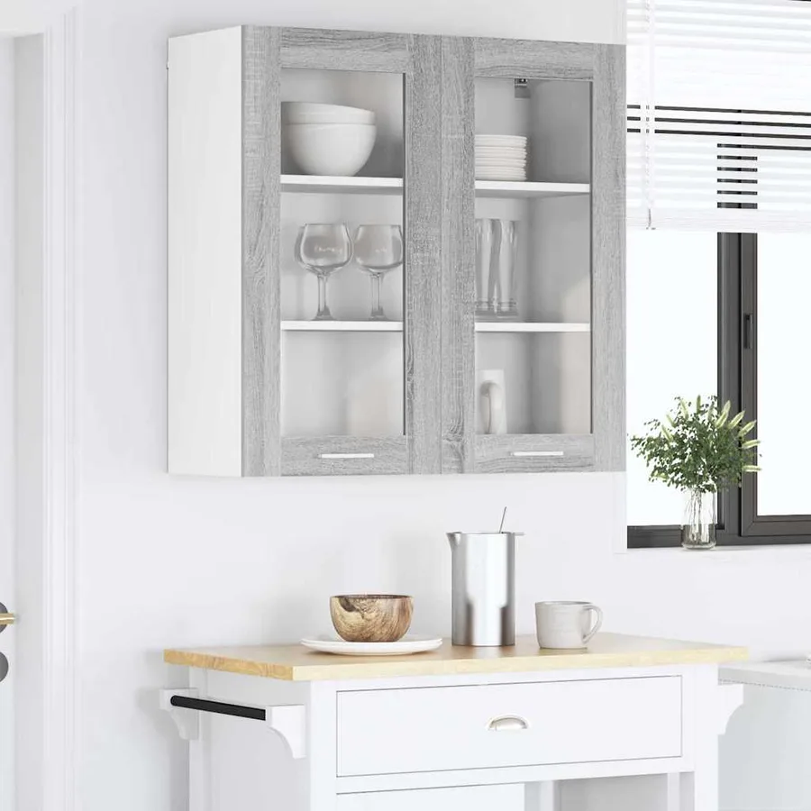 Armoire suspendue Gris Sonoma 80 x 31 x 80 cm Bois d'ingénierie - 4