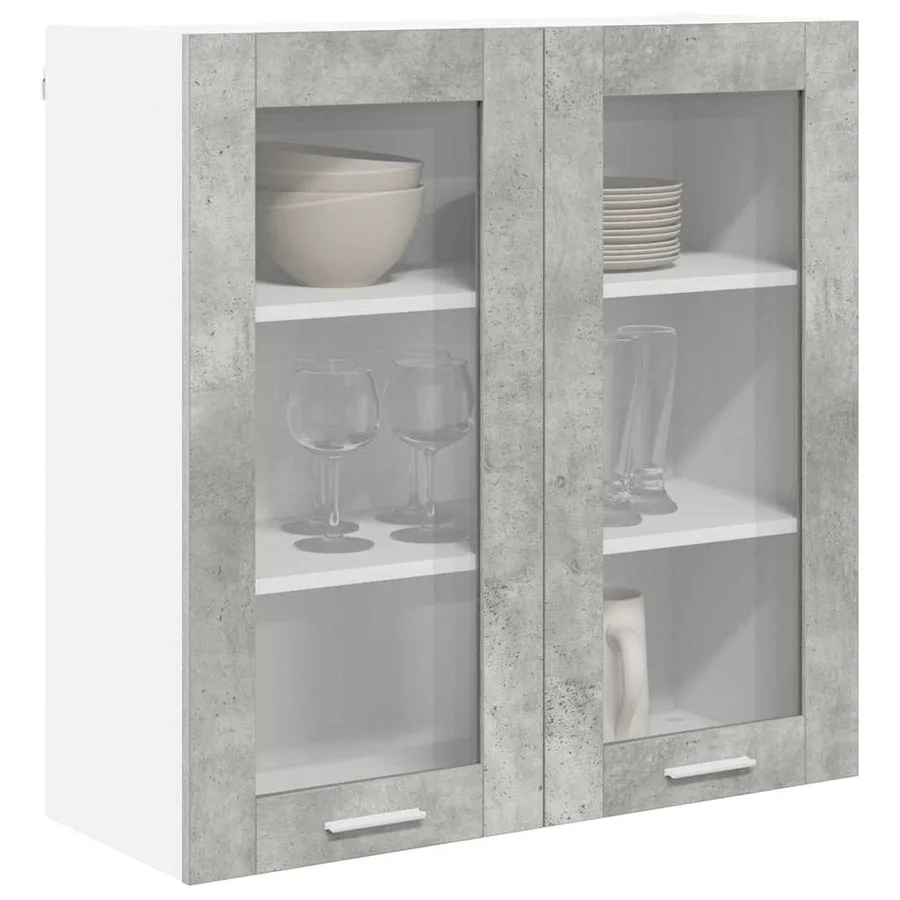 Armoire suspendue Gris béton 80 x 31 x 80 cm Bois d'ingénierie - 3
