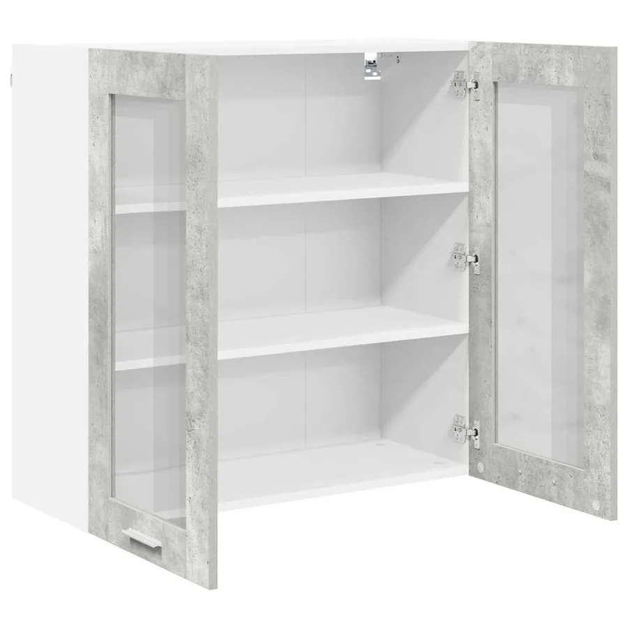 Armoire suspendue Gris béton 80 x 31 x 80 cm Bois d'ingénierie - 5