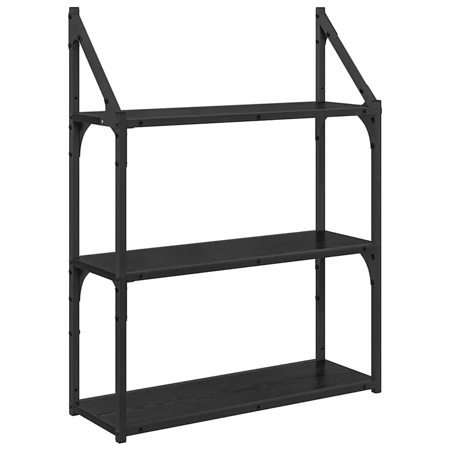Étagère Murale Chêne noir 60 x 21 x 78,5 cm Bois d'ingénierie - 2