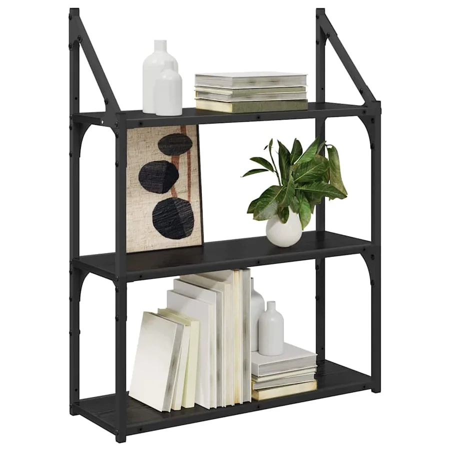 Étagère Murale Chêne noir 60 x 21 x 78,5 cm Bois d'ingénierie - 3