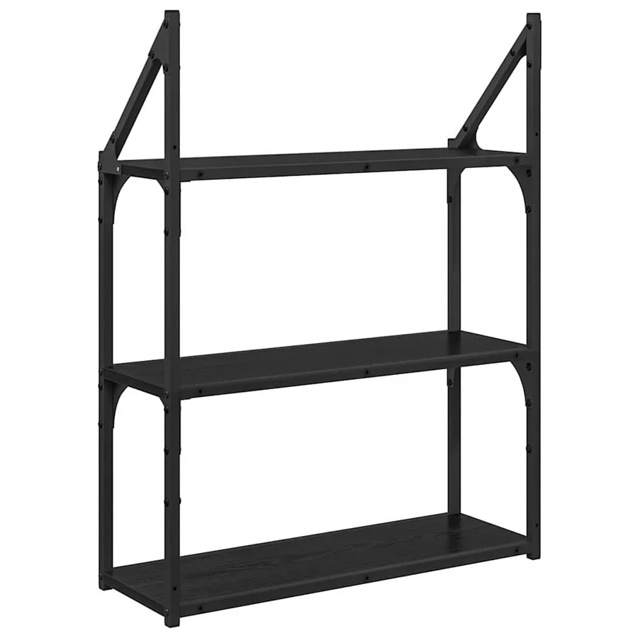 Étagère Murale Chêne noir 60 x 21 x 78,5 cm Bois d'ingénierie - 7