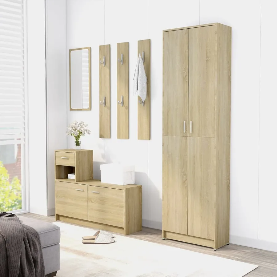 Garde-robe de couloir Chêne sonoma 55x25x189 cm Bois ingénierie - 3