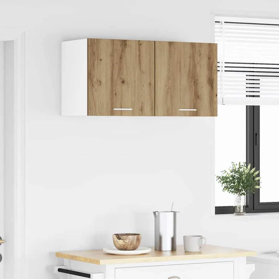Armoire suspendue 2 pcs Chêne Artisan et Blanc 40 x 31 x 40 cm - 4