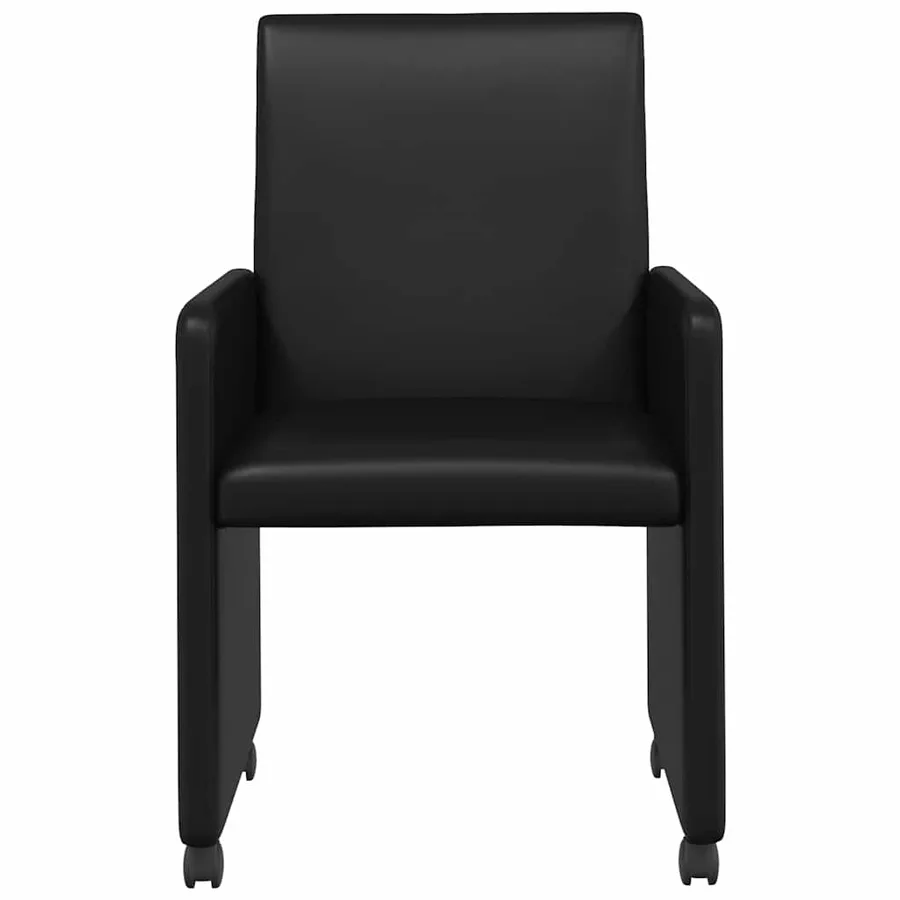 Chaises de Salle à Manger avec Roues 2 pcs Noir 57 x 66 x 94 cm - 4