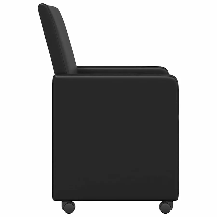 Chaises de Salle à Manger avec Roues 2 pcs Noir 57 x 66 x 94 cm - 5