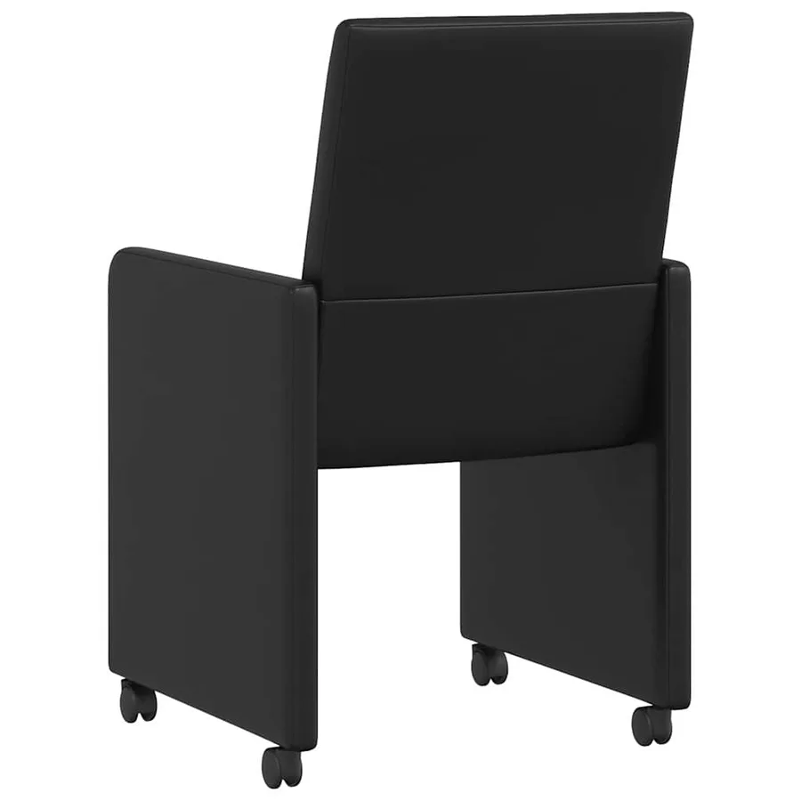 Chaises de Salle à Manger avec Roues 2 pcs Noir 57 x 66 x 94 cm - 6