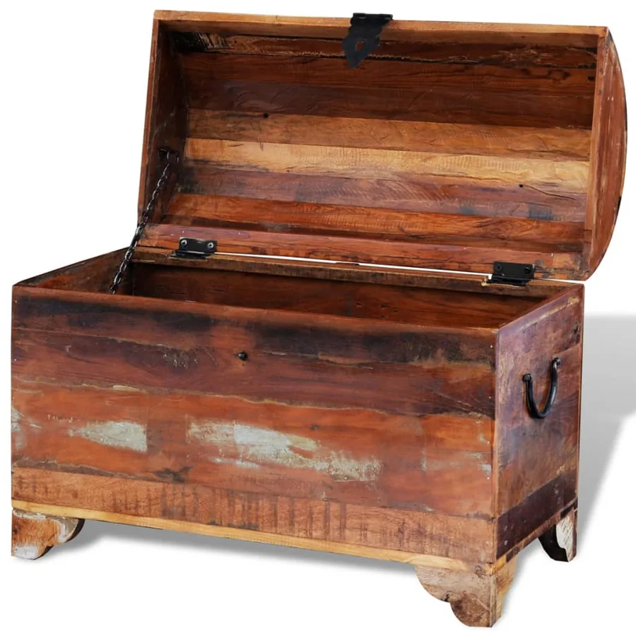 Coffre de rangement Bois de récupération massif - 7