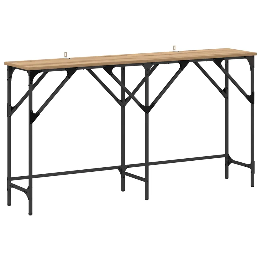 Table console chêne artisanal 140 x 29 x 75 cm - 2