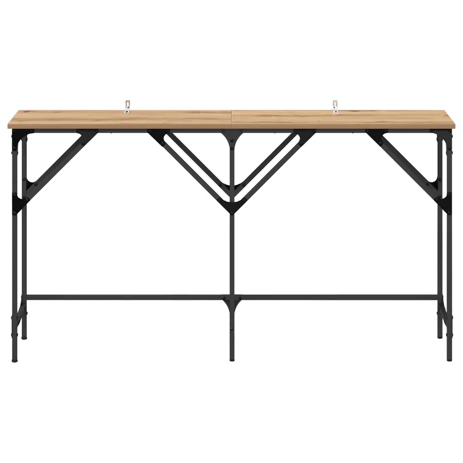 Table console chêne artisanal 140 x 29 x 75 cm - 5