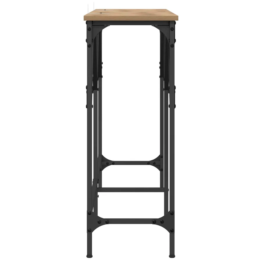 Table console chêne artisanal 140 x 29 x 75 cm - 6