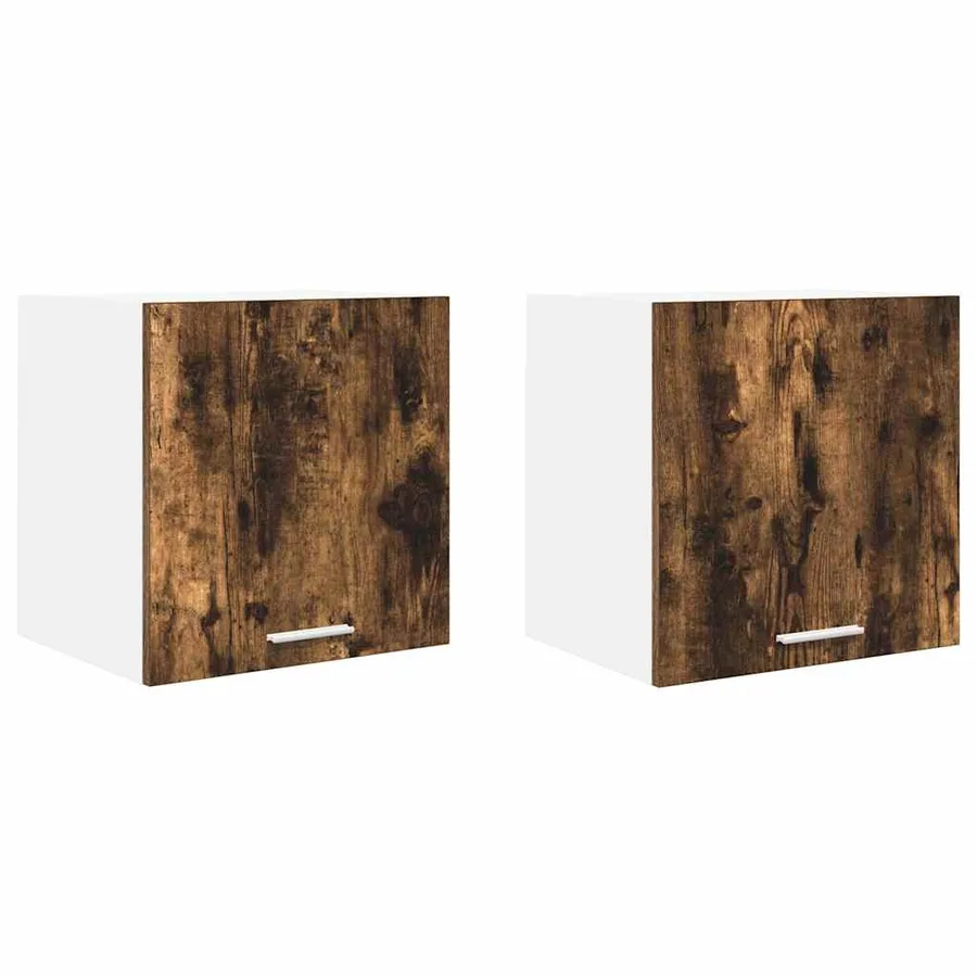 Armoire suspendue 2 pcs Chêne fumé et Blanc 40 x 31 x 40 cm - 2