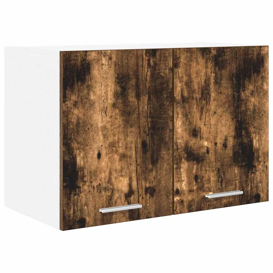 Armoire suspendue Chêne fumé et Blanc 60 x 31 x 40 cm - 2