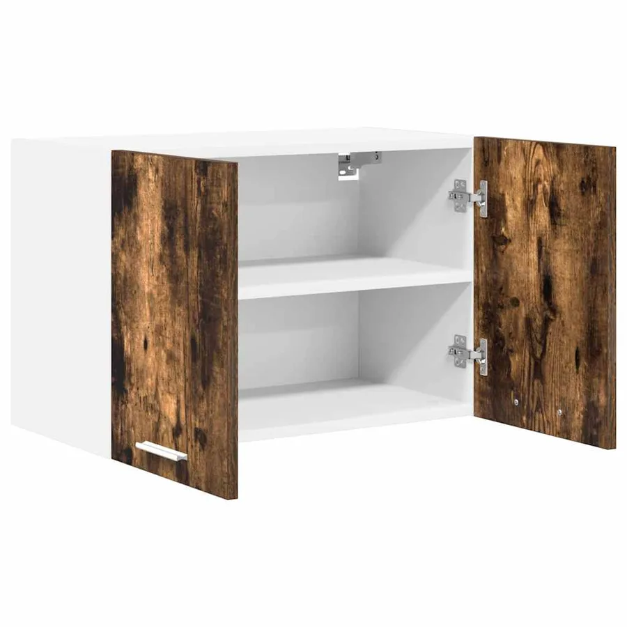 Armoire suspendue Chêne fumé et Blanc 60 x 31 x 40 cm - 5