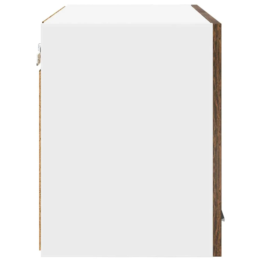 Armoire suspendue Chêne fumé et Blanc 60 x 31 x 40 cm - 7