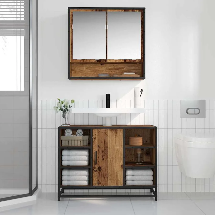 Étagère Murale avec étagère Bois ancien 65 x 20 x 60 cm - 4