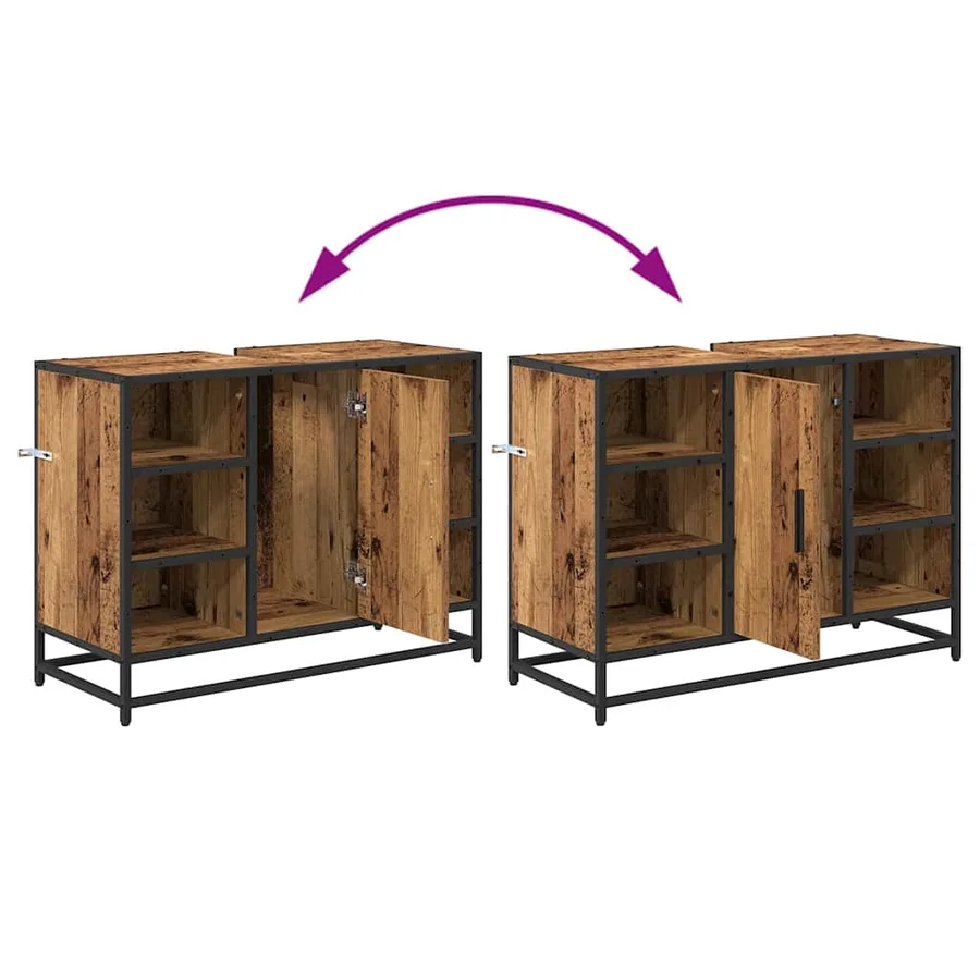 Ensemble de mobilier de salle de bain 3 pcs Bois Ancien - 14