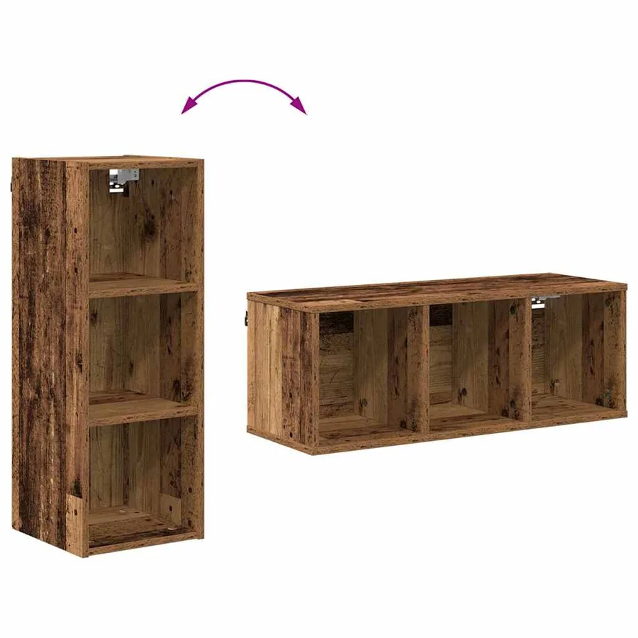 Armoire suspendue Riga Bois ancien 30 x 29,5 x 80 cm - 8