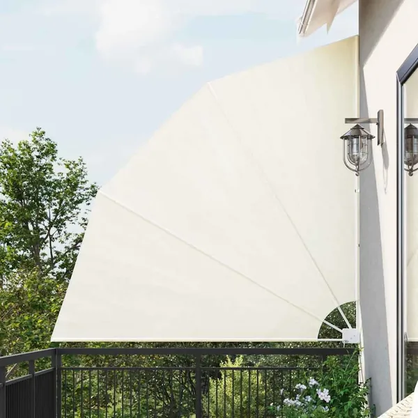 Auvent latéral pliable de balcon Crème 210 x 210 cm