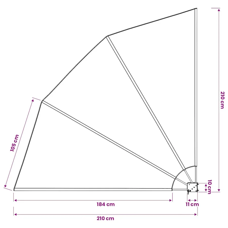 Auvent latéral pliable de balcon Crème 210 x 210 cm - 10