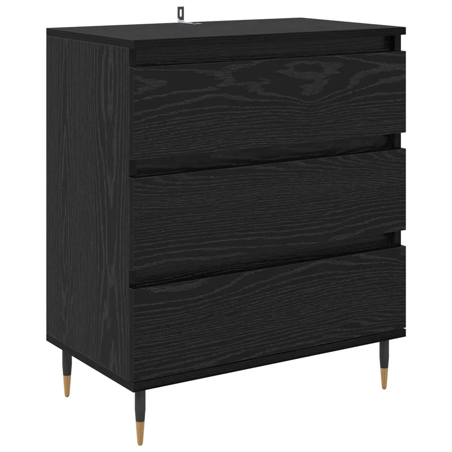 Buffet avec tiroir Chêne noir 60 x 35 x 70 cm Bois d'ingénierie - 2