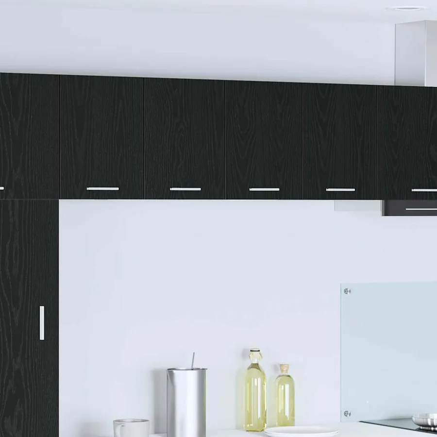 Armoire suspendue Chêne noir et Blanc 60 x 31 x 40 cm