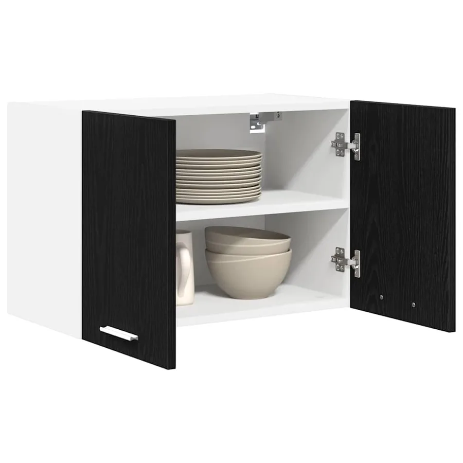 Armoire suspendue Chêne noir et Blanc 60 x 31 x 40 cm - 3