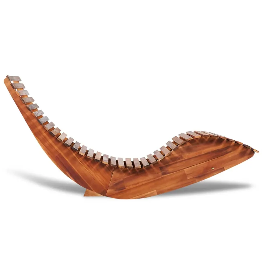 Chaise longue basculante Bois d'acacia - 2