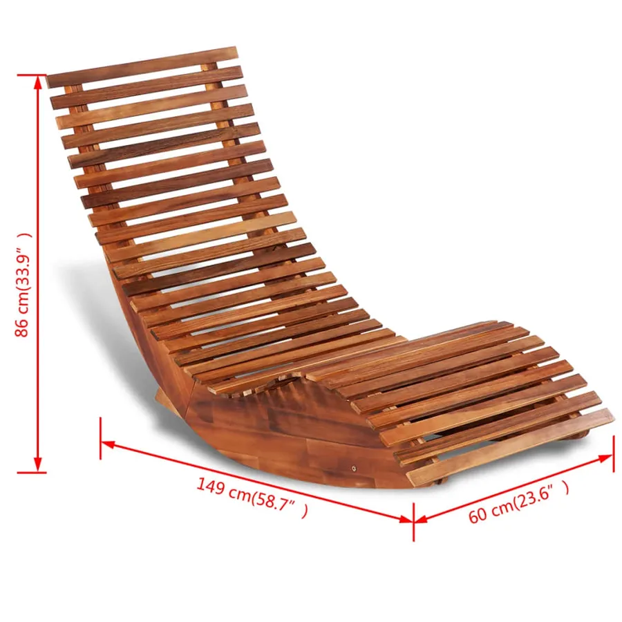 Chaise longue basculante Bois d'acacia - 4