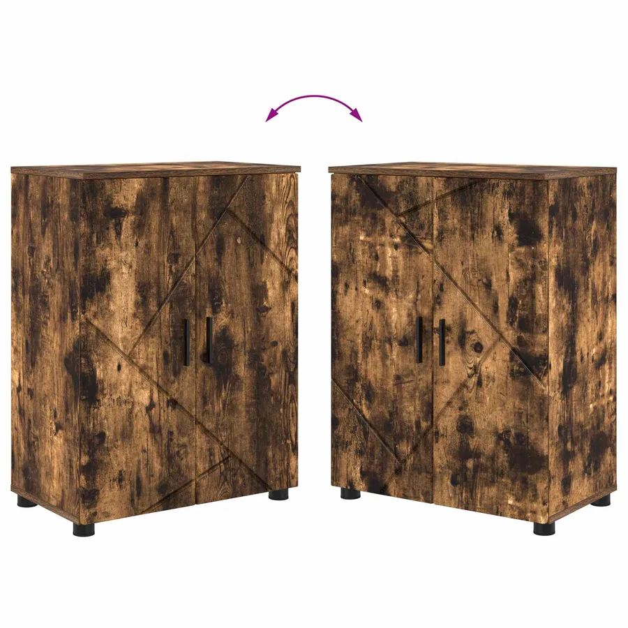Cabinet de salle de bain avec porte Chêne fumé 60 x 35 x 80 cm - 12