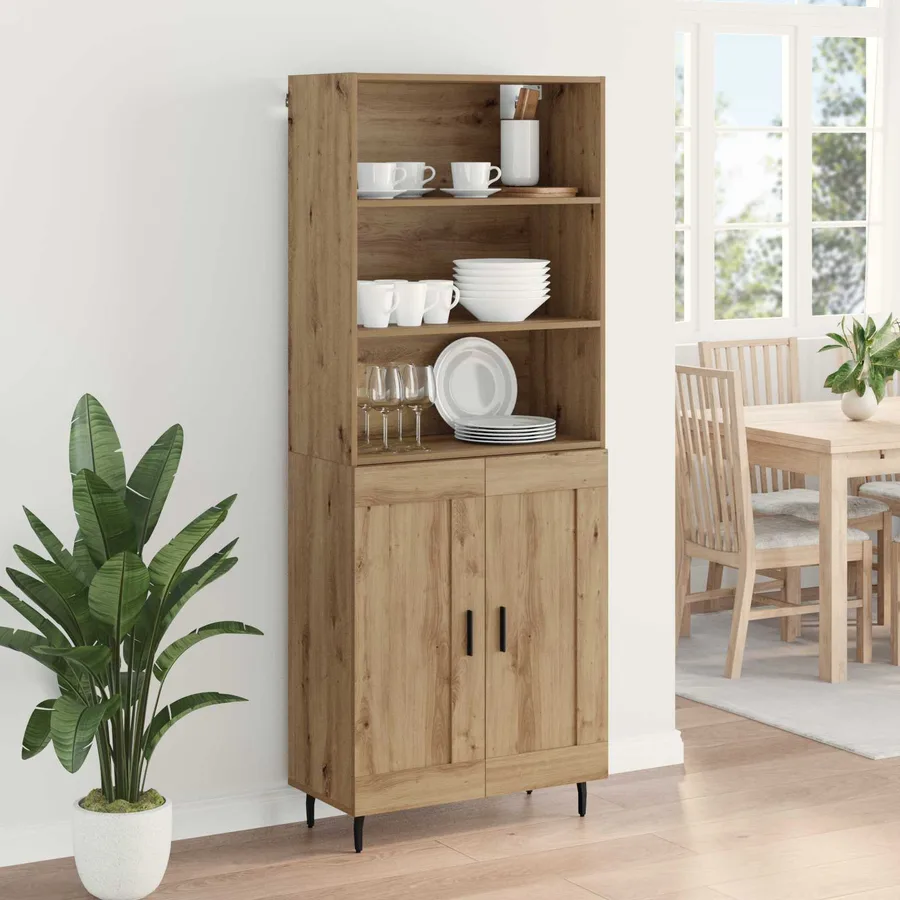 Haut Armoire 2 pcs Chêne artisanal 69,5 x 32,5 x 180 cm - 4