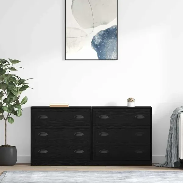 Buffets 2 pcs Chêne noir 70 x 35,5 x 67,5 cm Bois d'ingénierie