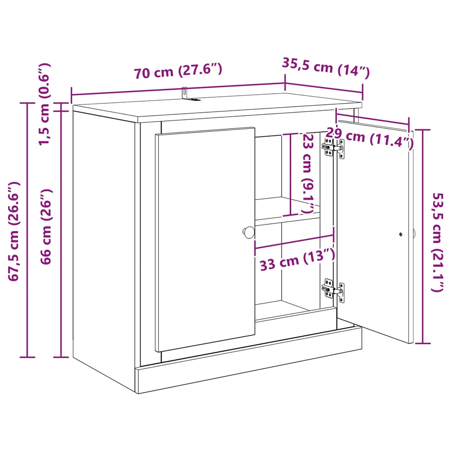 Buffets 3 pcs Chêne artisanal 210 x 35,5 x 67,5 cm - 15