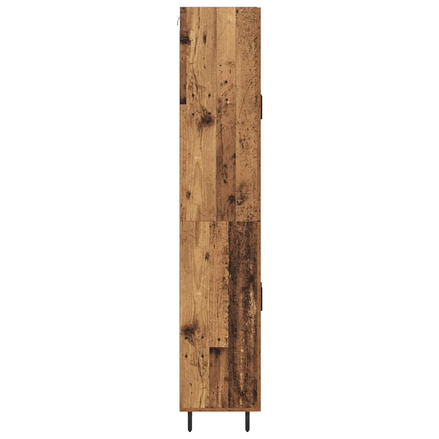 Haut Armoire 2 pcs Bois Ancien Bois d'ingénierie - 9