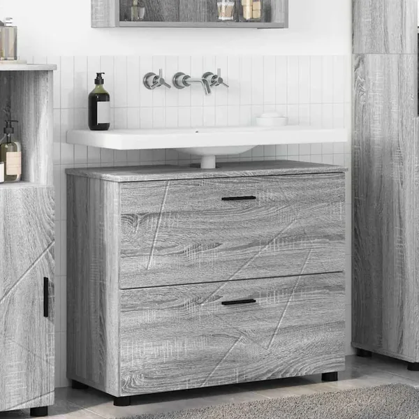 Cabinet de salle de bain Gris Sonoma 76,5 x 35 x 64 cm