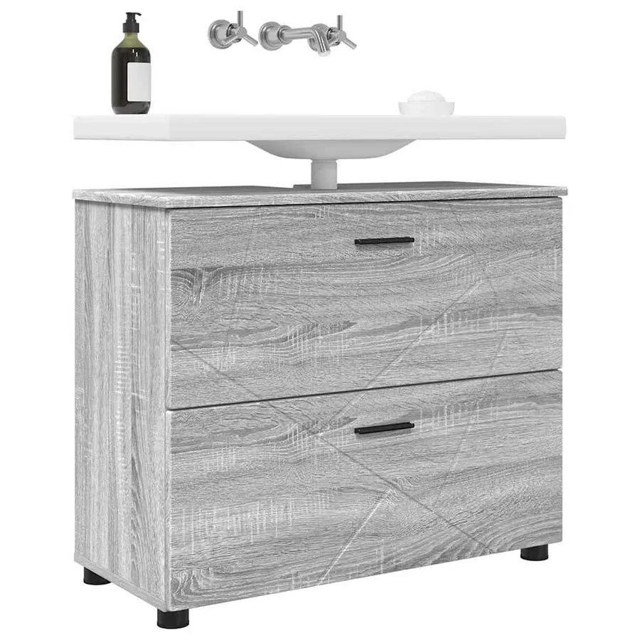 Cabinet de salle de bain Gris Sonoma 76,5 x 35 x 64 cm - 3