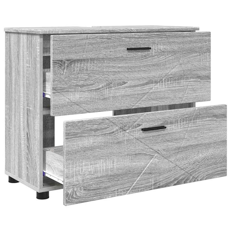 Cabinet de salle de bain Gris Sonoma 76,5 x 35 x 64 cm - 5