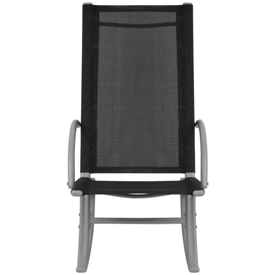 Chaises à bascule de jardin lot de 2 Acier et textilène Noir - 5